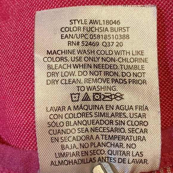 L pink Athletic Works sports bra size large (12-14) multiple patterns pink white - Picture 7 of 7